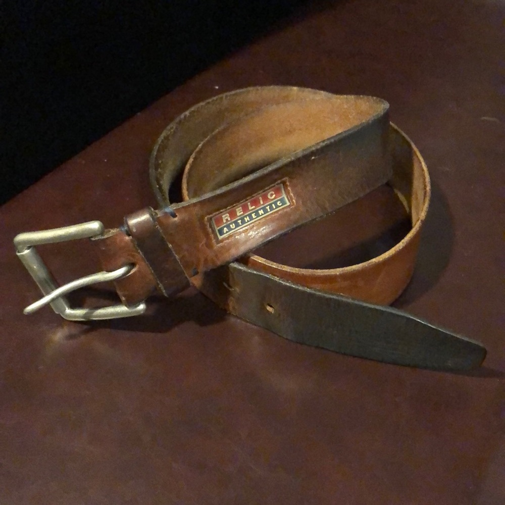 Brown leather belt